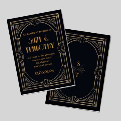 Wedding Invitations A5 Double Sided Portrait Goldnight