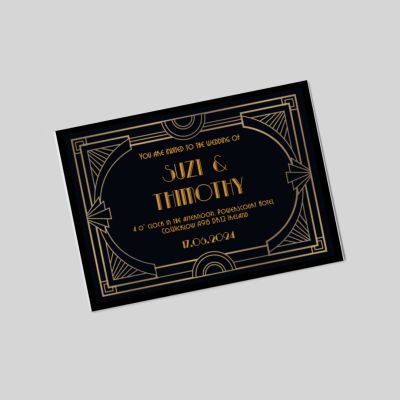 Wedding Invitations A5 Single Sided Landscape Goldnight