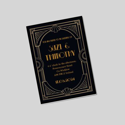 Wedding Invitations A5 Single Sided Portrait Goldnight