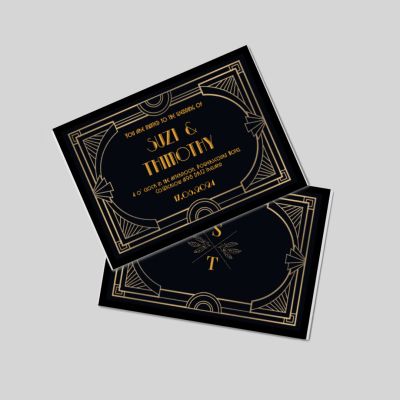 Wedding Invitations A6 Double Sided Landscape Goldnight