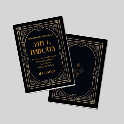 Wedding Invitations A6 Double Sided Portrait Goldnight