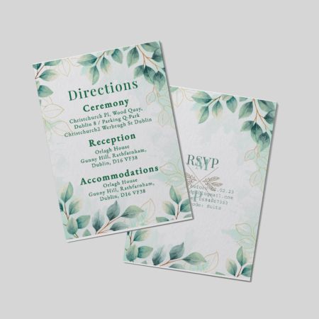 Direction Cards A6 Double Sided Portrait Greenromance