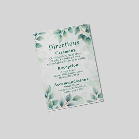 Direction Cards A6 Single Sided Portrait Greenromance