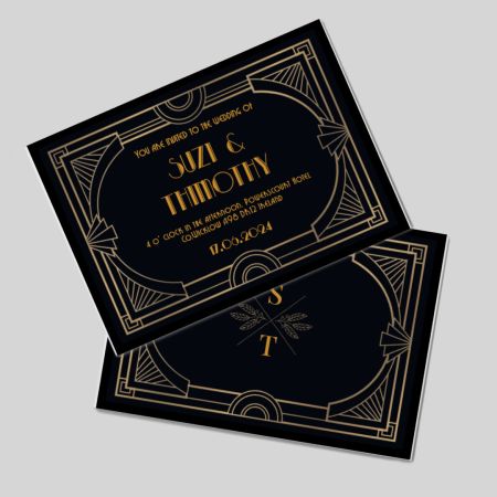 Wedding Invitations A5 Double Sided Landscape Goldnight