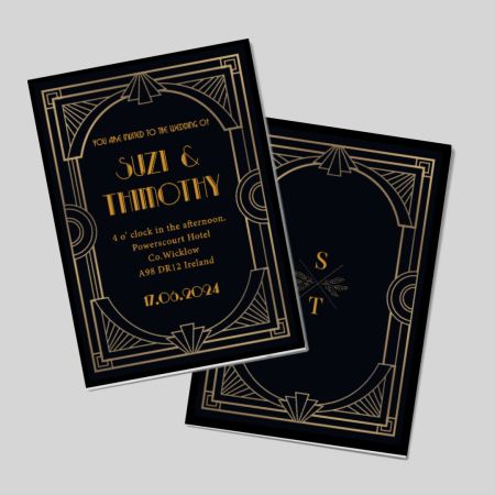 Wedding Invitations A5 Double Sided Portrait Goldnight