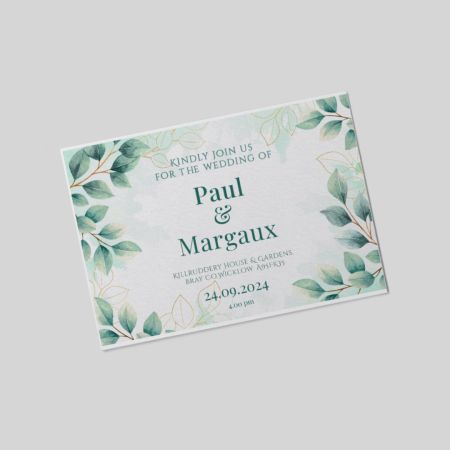 Wedding Invitations A5 Single Sided Landscape Greenromance