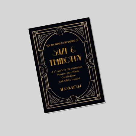 Wedding Invitations A5 Single Sided Portrait Goldnight