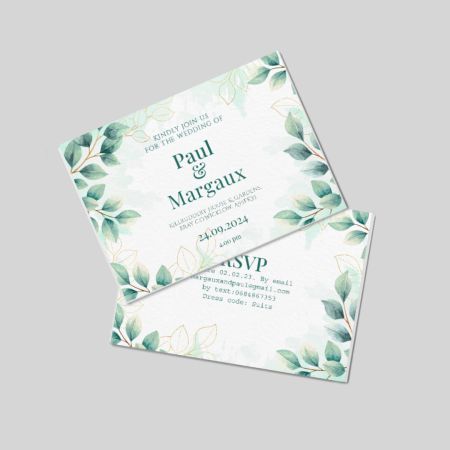 Wedding Invitations A6 Double Sided Landscape Greenromance