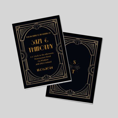 Wedding Invitations A6 Double Sided Portrait Goldnight