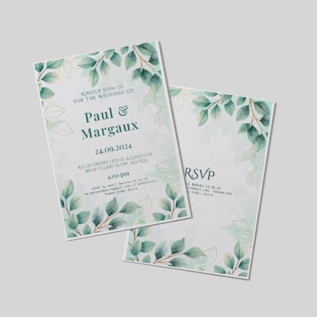 Wedding Invitations A6 Double Sided Portrait Greenromance