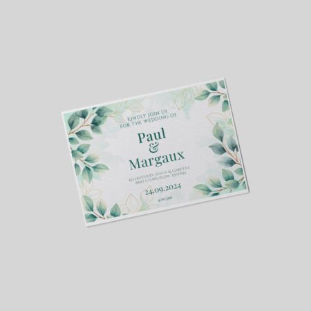 Wedding Invitations A6 Single Sided Landscape Greenromance