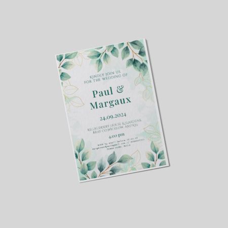 Wedding Invitations A6 Single Sided Portrait Greenromance